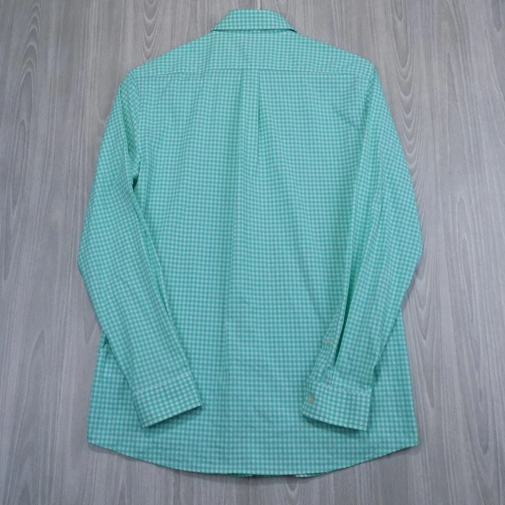 Vineyard Vines Performance Gingham Button Down Shirt Boys XL 18 Green White